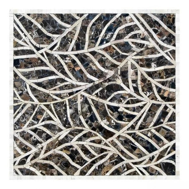 Мозаичное панно Листья МПП-1 Dark 610х610 мм