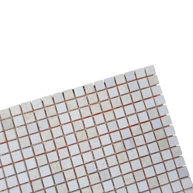 Мозаичная плитка мрамор Beige Mix 15x15x6 мм, матовая, негалтованная, МКР-4СН
