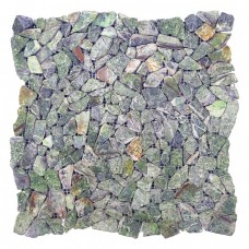 Хаотичная мраморная мозаика мрамор Bidasar Green 6 мм МКР-ХСВ Матовая | Галтованная