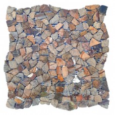 Мозаїчна плитка мармур Bidasar Brown Хаотична 6 мм МКР-ХСВ Матова | Галтована