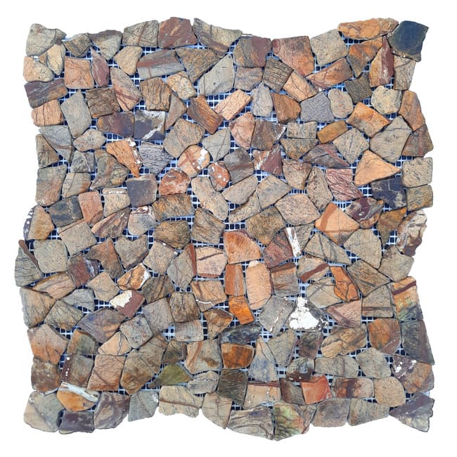 Мозаїчна плитка мармур Bidasar Brown Хаотична 6 мм МКР-ХСВ Матова | Галтована