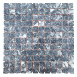 Мозаїчна плитка мармур Black 23x23x6 мм МКР-2СВА Матова | Галтована | Антична
