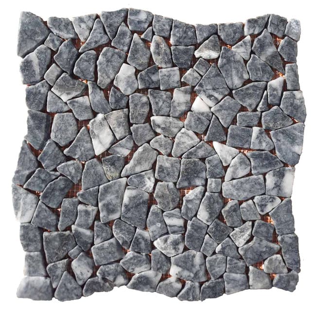 Хаотична мозаїчна плитка мармур Black Хаотична 6 мм МКР-ХСВ Матова | Галтована