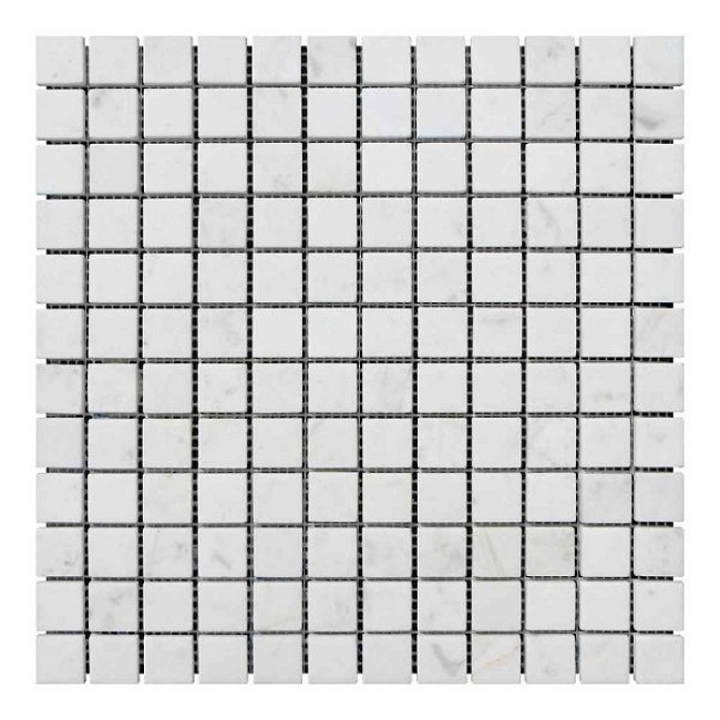 Мозаичная плитка мрамор White Mix 23х23x6 мм МКР-2СН Матовая | Негалтованная