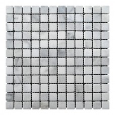 Мозаїчна плитка мармур White BI 23x23x6 мм МКР-2СВ Матова | Галтована