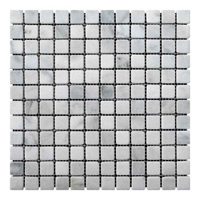 Мозаїчна плитка мармур White Mix 23x23x6 мм МКР-2СВ Матова | Галтована