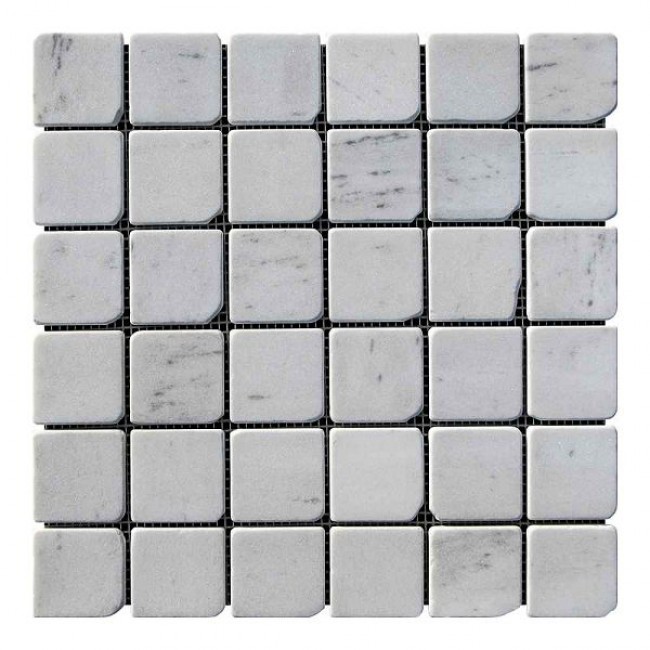 Мозаїчна плитка мармур White Mix 48х48x6 мм МКР-3СВА Матова | Галтована | Антична