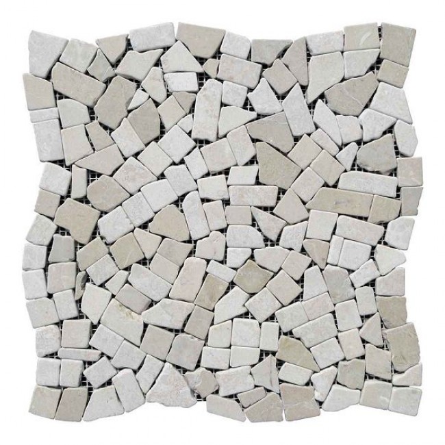Мозаїчна плитка мармур Beige Mix Хаотична 6 мм МКР-ХСВ Матова | Галтована