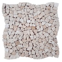 Хаотична мозаїчна плитка Travertine 6 мм, Матова, Галтована, МКР-ХСВ