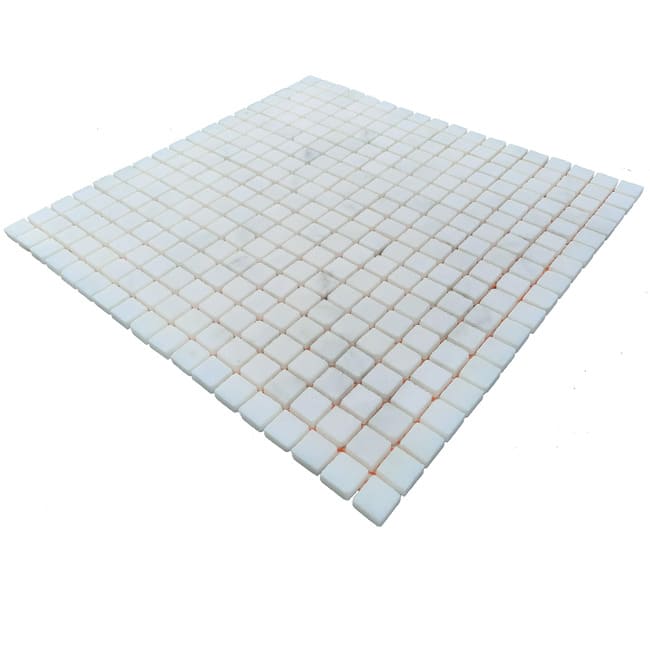 Мармурова мозаїчна плитка White Mix, 15x15x6 мм, Полірована, МКР-4П 