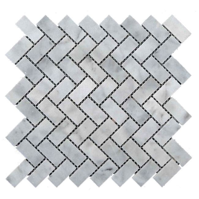 Мозаичная плитка мрамор White Mix BI 48х23x6 мм МКР-5П Полированная | Прямоугольная